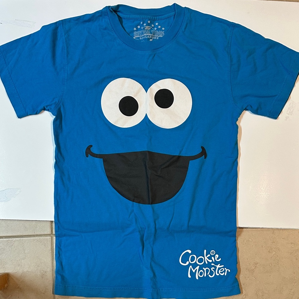 Blue Cookie Monster universal studio Singapore Adult S T-Shirt